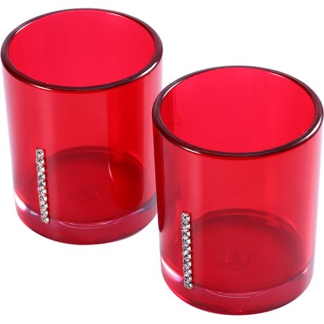 Set mit 5 Acryl-Badezimmeraccessoires: Seifenschale, Zahnbürstenhalter und Behälter