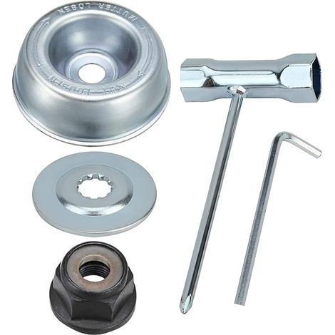5pcs kit ecrou Tete debroussailleuse Universelle, pour débroussailleuse Thermique, STIHL, Echo, ryobi Tete, Plaque De Lame En Métal De Boîte De Vitesses De Tondeuse à Gazon pour STIHLFS55 FS56 FS120 (1/5)