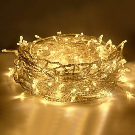 Solar-Lichterkette (ohne Akku) – 8 Leuchtmodi – Wasser – Hochzeitsfeier (warmes Licht) – 12 Meter, 100 Lichter (1/5)