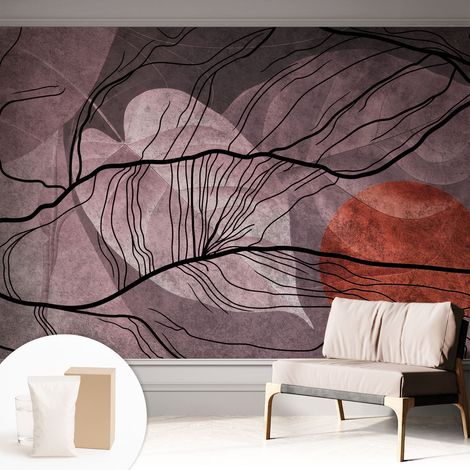 Papier peint intissé décoratif pour salon chambre et cuisine Facile à poser avec colle Abstraction énergique 312x219 cm (1/5)