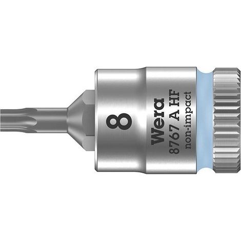 WERA 05003360001 8767 A DOUILLE-EMBOUT TORX HF ZYKLOP À EMMANCHEMENT 1/4'' AVEC FONCTION DE RETENUE, BLEU PÉTROLE, TX 8 X 28 MM (1/5)
