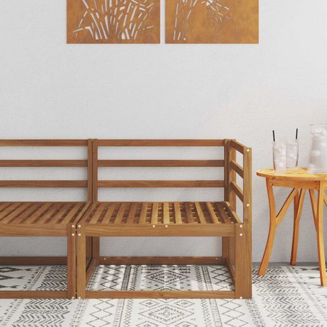 Outdoor Ecksofa Natur 83 x 83 x 73 cm Massivholz Akazie