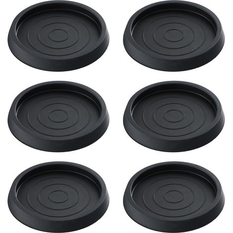 CSPARKV 6 Pieces Non-Slip Furniture Leg Pads, Non-Slip Rubber Pad Round Chair Leg Pads for Floor Protection, Furniture Pads for Tables Chairs Sofas - Black