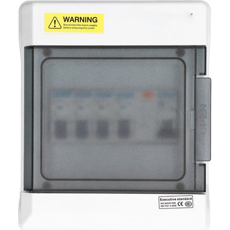 Jeffergarden Mini disjoncteur de fuite 4 voies, Protection contre les fuites, carte à fusibles 63A 30mA RCD + 4MCB (6A + 2 X 16A + 32A) AU 230V