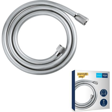 Manguera de ducha flexible VitalioFlex Comfort para baño, 1500 mm, resistente a las torceduras, acabado brillante, conexión roscada universal de 1/2", cromada, 28743002 (Importada de Alemania) (1/5)
