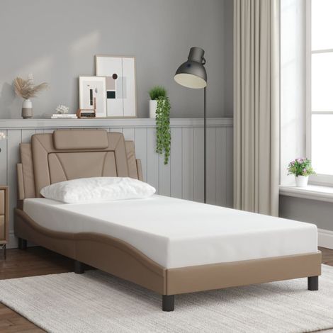 Estructura de cama Viana sin colchón cuero sintético capuchino 100x200cm vidaXL (1/5)