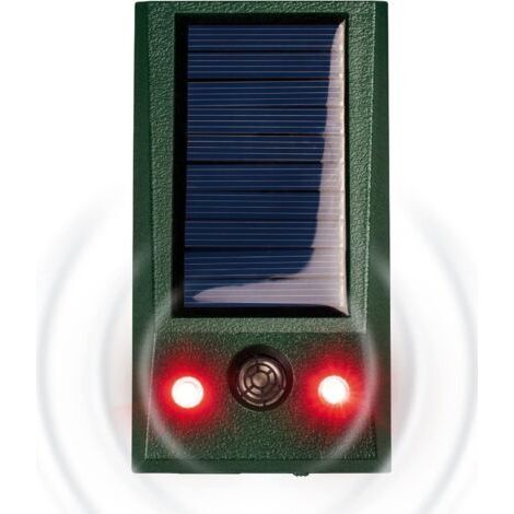 Répulsif Chats Ultrason Solaire Exterieur Fréquence Réglable Repousse Les Chiens, Chats, Souris, Rats et Animaux Sauvages I Dissuasion d'animaux avec Flash LED Blanc et Rouge (1/5)