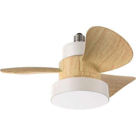 Ventilatore Perenz bianco da soffitto con luce led 15W e pale in ABS, 3 velocità, silenzioso, con telecomando, attacco E27 - Diametro 36cm (1/4)