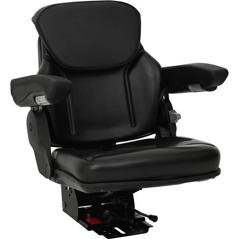 vidaXL Tractor Seat with Suspension Black 60 x 58 x 72 cm