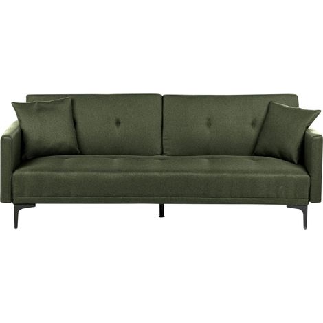 Schlafsofa 3-Sitzer LUCAN Stoff Dunkelgrün