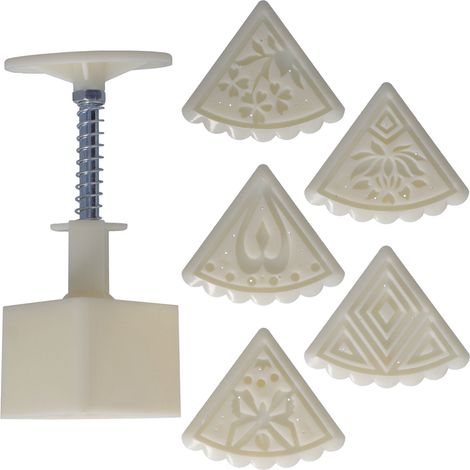 Moule à gâteau triangulaire manuel avec 5 tampons pour pâtisserie DIY (1/5)