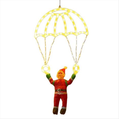 Parachute de Père Noël décoratif à LED, télécommande USB, intérieur/extérieur, idéal pour les fêtes (1/5)