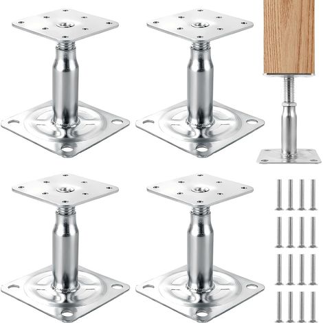 Adjustable Post Brackets Galvanised 100-150 mm Height Adjustable for Fences, Sheds, Carports, Pergolas, Construction Works (1/5)