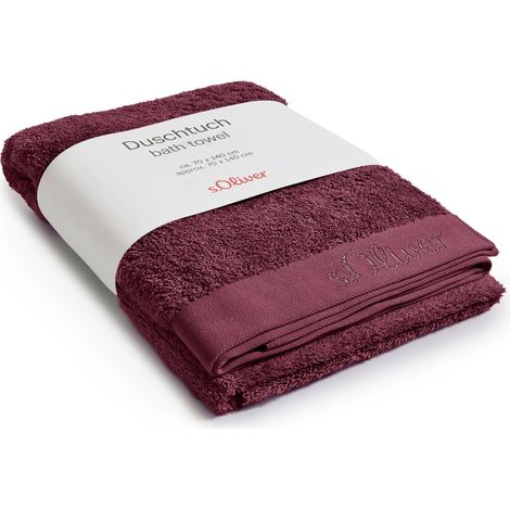 Serviette de douche 70 x 140 cm – 100 % coton, 600 g/m², douce et absorbante, serviette de bain bordeaux (1/4)