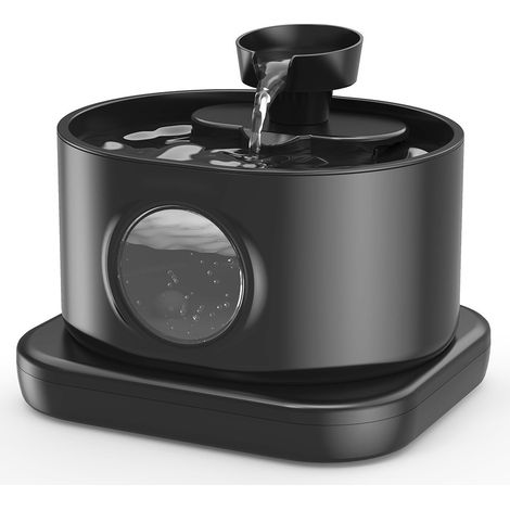 Fontaine pour chat sans fil rechargeable - 2,8L automatique avec 2 modes de débit - Pour chats et chiens - Batterie longue durée-noir (1/5)
