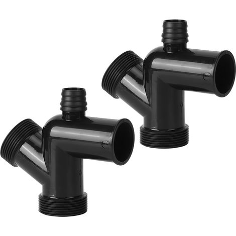 Doppel-Wasserhahnverteiler, 2-Wege-G1/2-Messingadapter, mit einstellbaren Ein/Aus-Ventilen, Schwarz, 2 Stück (1/5)