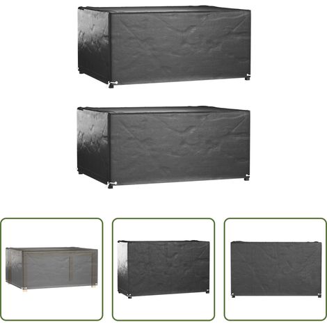 Rattanmöbel schützen - Gartenmöbel-Abdeckungen 2 Stk. 8 Ösen 160x120x75 cm Rechteckig (1/5)