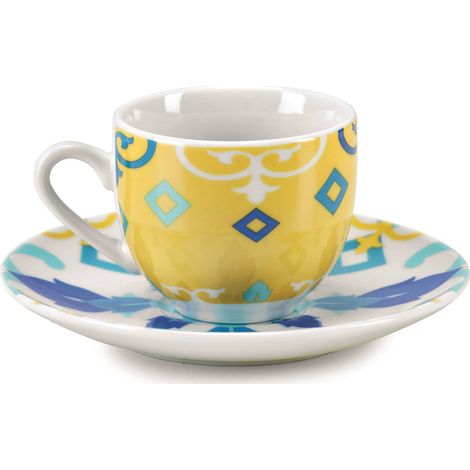 Set 6 tazze caffè con piattino Fade Erice (1/2)