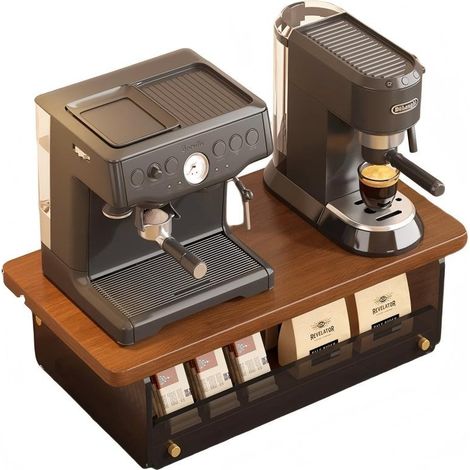 Support de rangement en acrylique pour machine à café, tiroir à capsules de bureau (noyer-thé noir) - grand format (1/2)