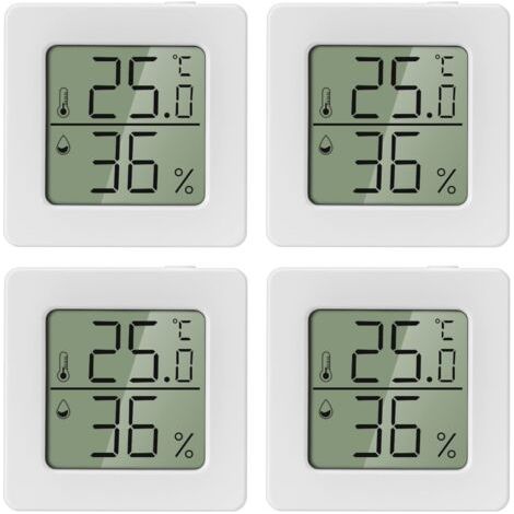 Thermomètre Intérieur Mini Thermometre Interieur Hygrometre Interieur Digital à Haute Précision Temperature Interieur Thermomètre Chambre Bébé Thermometre Interieur Maison pour Maison Bureau 4 PCS (1/3)