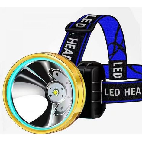 Lampe Frontale - Étanche IPX6 - LED T6 Rechargeable USB - 1200 Lumen - Pour Camping Pêche Équitation Extérieur - 1 Pièce