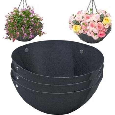 FENOPLASTICADoublure pour panier suspendu (35,5 cm) en trois parties, doublure pour pot de fleurs, support pour pot de fleurs suspendu à cadre de fenêtre, doublure simple retenant l'humidité pour pani (1/4)
