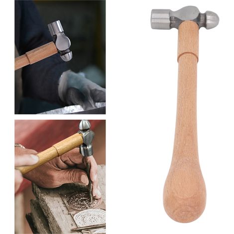 Handgefertigter chinesischer Miniaturhammer mit Holzgriff, goldener Arbeitshammer, runder Polierhammer, hochwertiger Multifunktionshammer (1/5)