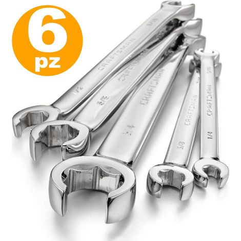 YMYNY Coffret de 6 clés polygonales doubles ouvertes en chrome vanadium -