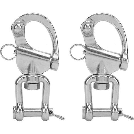 Lot de 2 manilles à œil pivotantes en acier inoxydable 316, 5 pouces, à dégagement rapide, pour bateau, matériel pour voilier, 2025 (1/5)