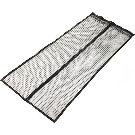 Atmungsaktives Türgitter, Insektenschutz, vielseitig einsetzbar, weich, selbstschließend, schwarz, 90 x 215 cm / 35,43 x 84,64 Zoll (1/5)