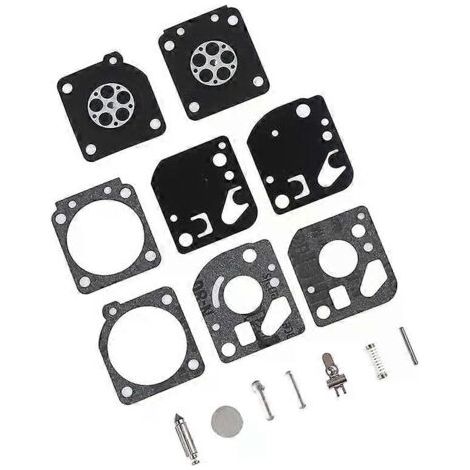 Kit de réparation/reconstruction de carburateur (15 pièces) pour débroussailleuse Ryobi RB-29 26cc et 30cc. Comprend : joint, membrane et joint de carburateur.