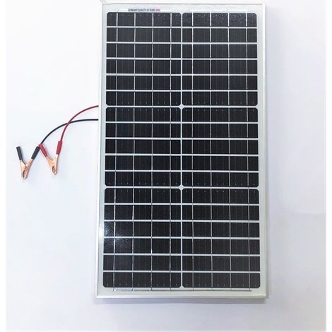 Pannello Ad Energia Solare Fotovoltaico 30W 12V Con Celle In Silicio E Pinze