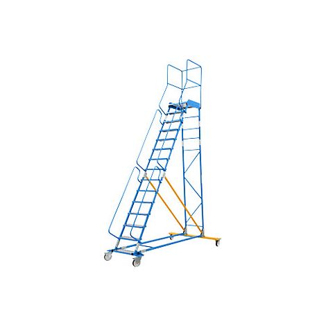 Escalera rodante con tarima piezas insertadas en los peldaños