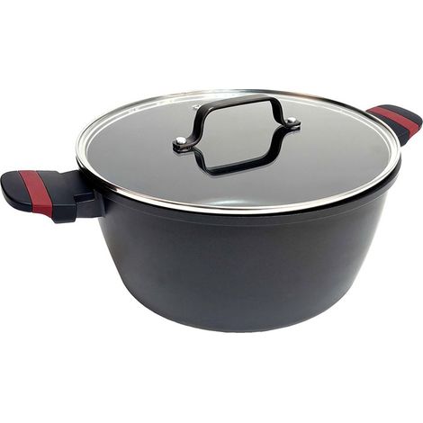 Casserole en fonte d'aluminium avec couvercle, compatible induction, Denia Expert ø28 x 13,5 cm (1/2)