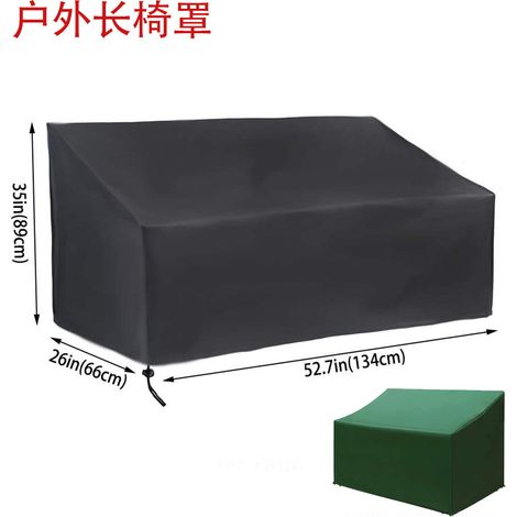 Housse de salon de jardin - Tissu Oxford 210D enduit PU argenté - Imperméable anti-soleil - Noir - 4 places - 190x66x89cm (1/5)
