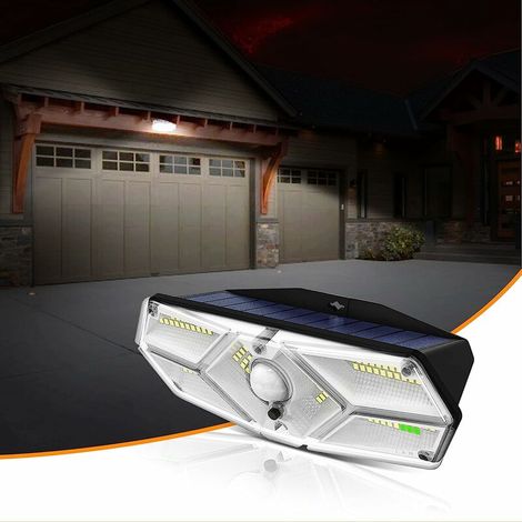 Lampe Solaire Exterieur, Applique Solaire Exterieur 104 LED Lumière Solaire avec Détecteur de Mouvement Sans Fil (1/5)