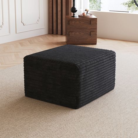 Y152-OTTOMAN-BLACK – 1 Pouf noir – Référence produit – Élément d’assise modulable (1/5)