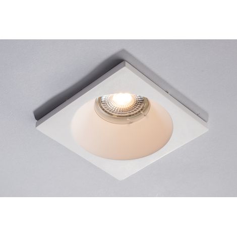 Incasso SHADOW quadrato in gesso bianco verniciabile 12x12x4,5 cm.. (1xGU10) (1/2)