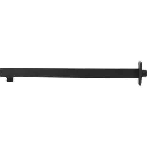 NPT1/2 41cm Concealed Wall-Mounted Shower Arm Shower Head Extension Arm for Home Bathroom Black (1/5)