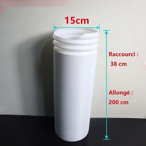 Abluftschlauch aus Polypropylen (PP) für tragbare Klimaanlagen, hitze- und korrosionsbeständig, für Klimaanlagen, Luftentfeuchter und Wäschetrockner, 2 Meter (150 mm Durchmesser) links (1/5)