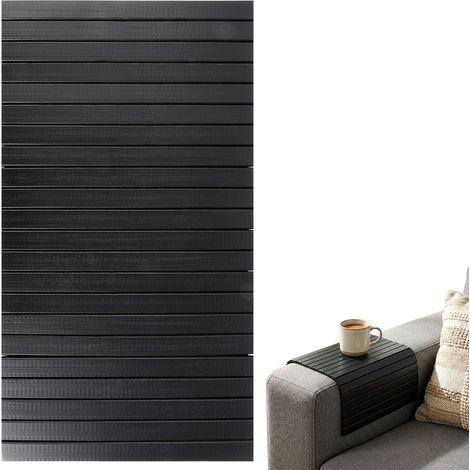 Tischset aus Bambus, aufrollbar, schützend, schwarz, 44 x 24 cm