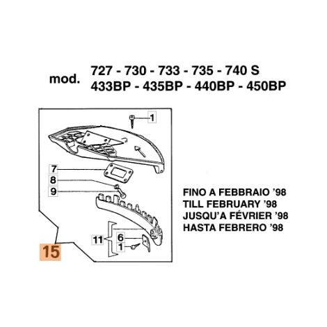 Protector de disco de desbrozadora modelos 433BP 722S ORIGINAL EMAK 61030197
