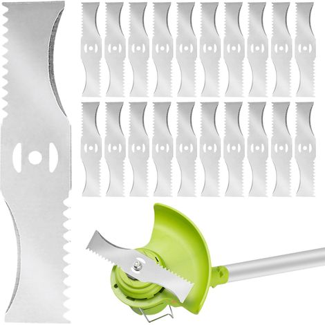 20 Stück Rasentrimmer Messer, Ersatzmesser Rasenmäher, Freischneider Messer, Motorsense Ersatzklingen aus Metall, Rasentrimmer Zubehör Klingen