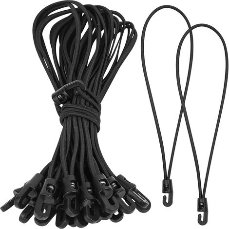 20 Pcs Tendeurs Elastique avec Crochets, 26cm Robuste Tendeur Elastique avec Crochets, Tendeur Bache Velo, Tendeur en Caoutchouc Tendeur de Bagages pour Camping Fixation Bâches Filets (1/5)