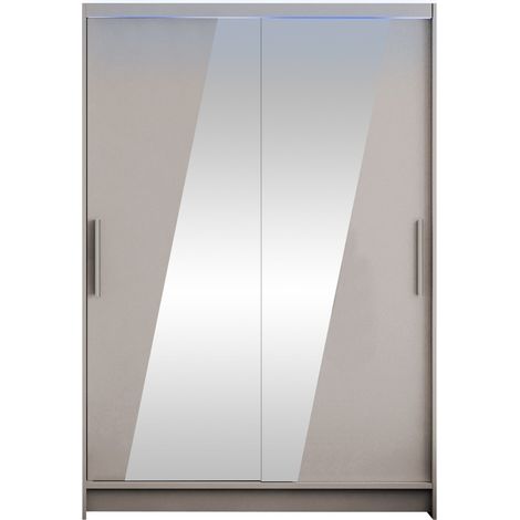Armoire Closico Pacron VIII, Cachemire, 200x120x58cm, Portes d'armoire: Coulissantes, Nombre d'étagères: 5, LED: Disponible