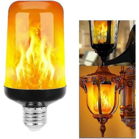 Ampoule LED effet flamme, 4 modes d'éclairage vacillant, culot E26/E27, idéale pour Noël (1/3)