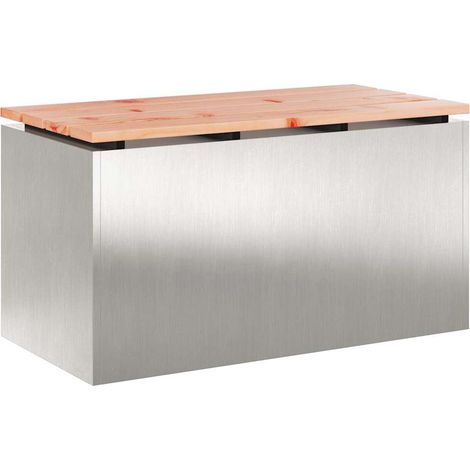 Banco de jardín Plateado 80 x 40 x 43 cm Acero inoxidable vidaXL
