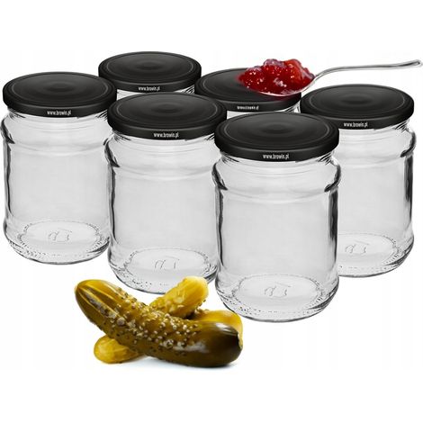 Tarro 250 ml Fi66/4 Tapa Negra - 6 uds