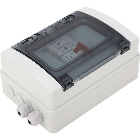 Boîtier de distribution étanche avec disjoncteur MCB 500 V CC pour extérieur, 63 A (1/5)