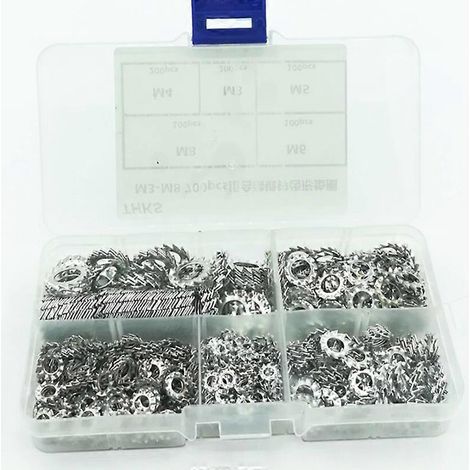 Outil n° 700 rondelles de blocage galvanisées dentées M3/M4/M5/M6/M8 (1/2)